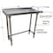 Bk Resources Stainless Steel Work Table With Open Base, 1.5" Rear Riser 36"Wx18"D VTTROB-1836 - alternate 3